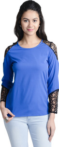 @499 Casual Full Sleeve Solid Women's Blue Top