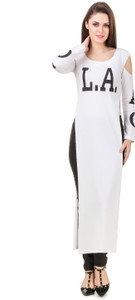Texco Casual Full Sleeve Printed Women's White, Black Top