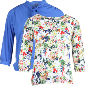 Vvoguish Casual 3/4th Sleeve Floral Print Women's Multicolor Top