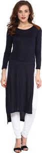 Sassafras Casual Full Sleeve Solid Women's Dark Blue Top