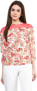 Mayra Casual 3/4th Sleeve Printed Women's Pink Top