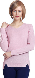 Moda Elementi Casual Full Sleeve Solid Women's Pink Top