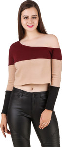 Texco Casual Full Sleeve Solid Women's Maroon, Beige, Black Top