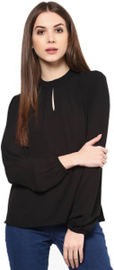 The Bebo Casual Full Sleeve Solid Women's Black Top