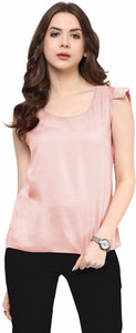 Martini Party Cap Sleeve Solid Women's Pink Top