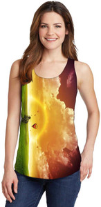 Snoogg Casual Sleeveless Graphic Print Women's Multicolor Top