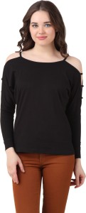 Texco Casual Full Sleeve Solid Women's Black Top