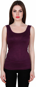 TeeMoods Casual Sleeveless Solid Women's Purple Top