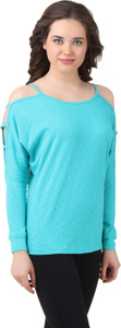 Texco Casual Full Sleeve Solid Women's Light Blue Top