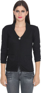 TeeMoods Casual 3/4th Sleeve Solid Women's Black Top