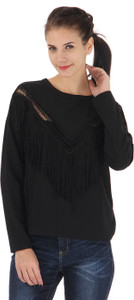 Vero Moda Casual Full Sleeve Solid Women's Black Top