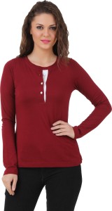 Texco Casual Full Sleeve Solid Women's Maroon Top