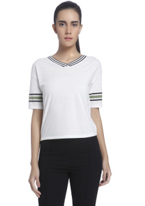 Vero Moda Casual Short Sleeve Solid Women's White Top
