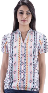 Amadore Casual Short Sleeve Printed Women's Multicolor Top