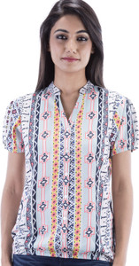 Amadore Casual Short Sleeve Printed Women's Multicolor Top