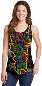 Snoogg Casual Sleeveless Graphic Print Women's Multicolor Top
