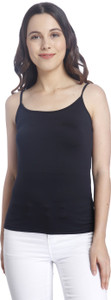 vero moda casual noodle strap solid women's black top