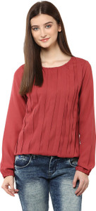 Calgari Casual Full Sleeve Solid Women's Pink Top