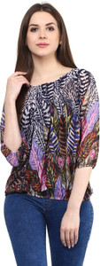 Mayra Casual 3/4th Sleeve Printed Women's Multicolor Top