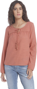 Vero Moda Casual Full Sleeve Solid Women's Brown Top