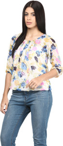 Mayra Casual 3/4th Sleeve Printed Women's Multicolor Top