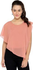 Chimpaaanzee Party Butterfly Sleeve Solid Women's Pink Top