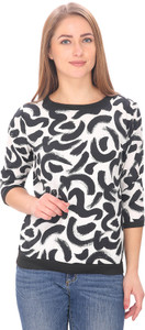 ALFA FASHION Women's Printed Casual White, Black Shirt