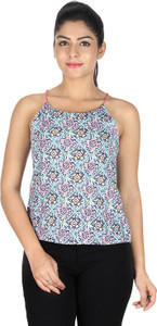 Sanchey Casual Noodle strap Printed Women's Blue, Light Blue, Pink Top