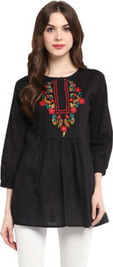 Bhama Couture Casual 3/4th Sleeve Printed Women's Multicolor Top