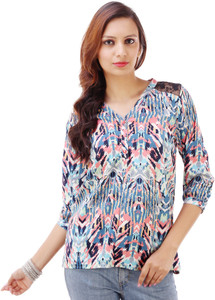 Goodwill Impex Casual 3/4th Sleeve Printed Women's Multicolor Top