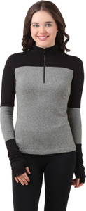 Texco Casual Full Sleeve Solid Women's Black, Grey Top