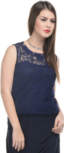 Mayra Casual Sleeveless Solid Women's Blue Top