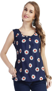 Ziyaa Casual Sleeveless Floral Print Women's Multicolor Top