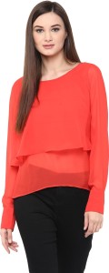 Harpa Casual Full Sleeve Solid Women's Pink Top
