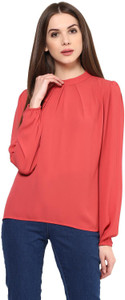 Harpa Casual Full Sleeve Solid Women's Red Top