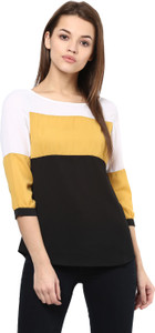 Avoir Envie Casual 3/4th Sleeve Striped Women's Multicolor Top