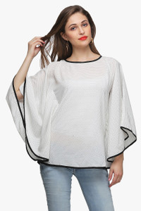 Cation Casual Full Sleeve Printed Women's White Top