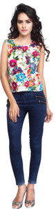 Urban Fashion Bank Party Sleeveless Floral Print Women's Multicolor Top
