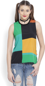 United Colors of Benetton Casual Sleeveless Printed Women's Multicolor Top