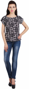G & M Collections Casual Short Sleeve Printed Women's Multicolor Top
