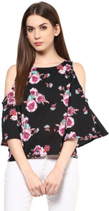 Harpa Casual 3/4th Sleeve Floral Print Women's Multicolor Top
