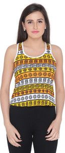 Imagica Casual Sleeveless Printed Women's Multicolor Top