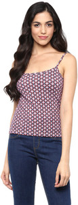 Querida Casual Noodle strap Geometric Print Women's Multicolor Top