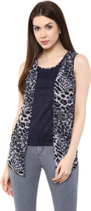 Mayra Party Sleeveless Solid Women's Blue Top