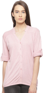 Vvoguish Casual 3/4th Sleeve Solid Women's Pink Top