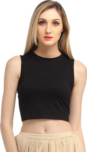 Cation Casual Sleeveless Solid Women's Black Top