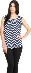 Mayra Casual Sleeveless Printed Women's Blue, White Top