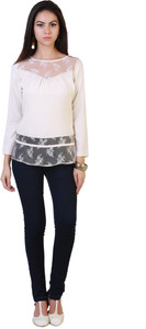 Belle Fille Casual Full Sleeve Solid Women's White Top