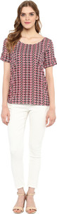 Martini Casual Short Sleeve Printed Women's Pink Top