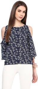Harpa Casual 3/4th Sleeve Floral Print Women's Multicolor Top